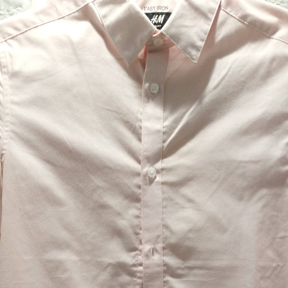 H&M Light Pink Slim Fit Button Down Shirt